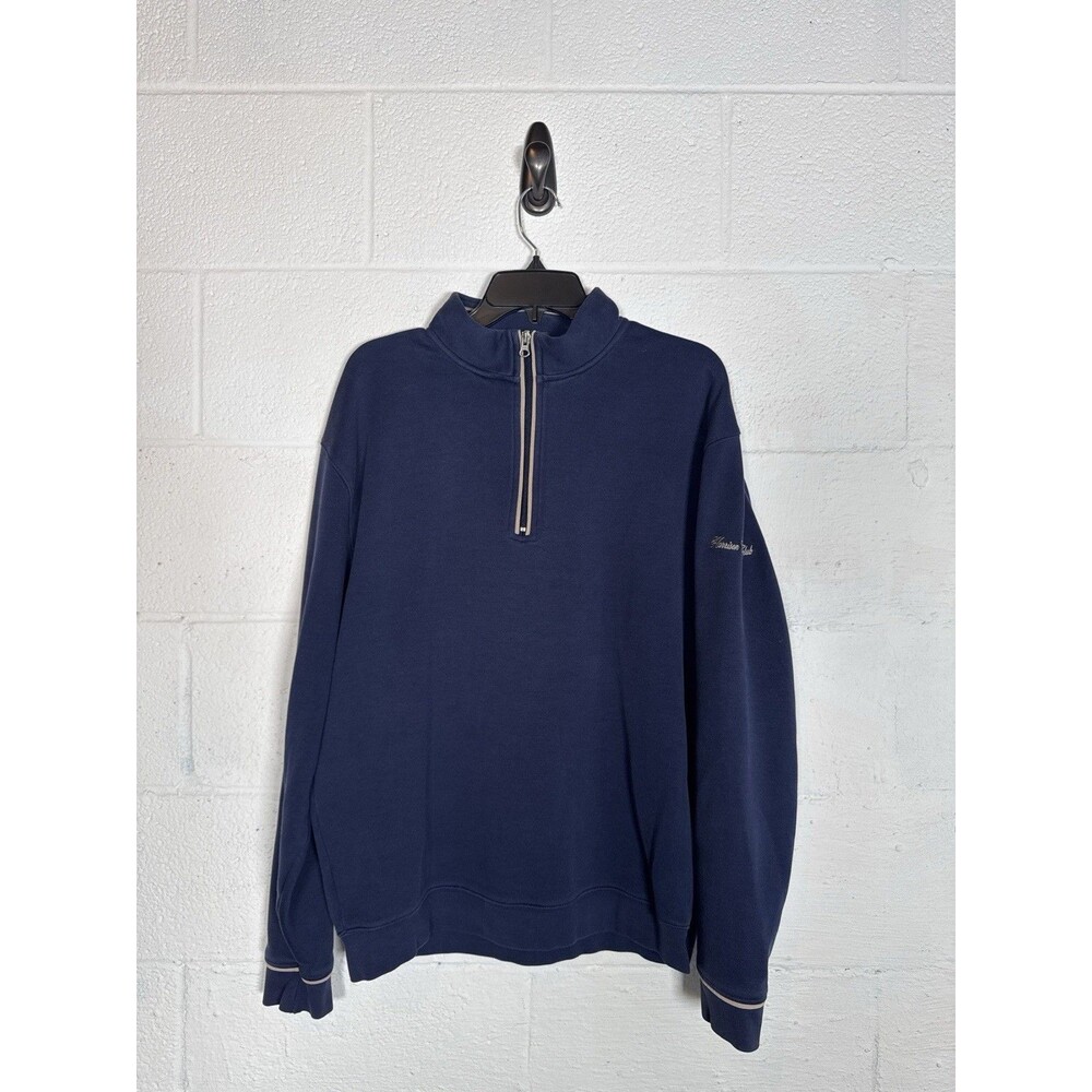 Linksoul Club Pullover‎ Men L 1/4 Zip Navy Supima Cotton Golf Sweatshirt